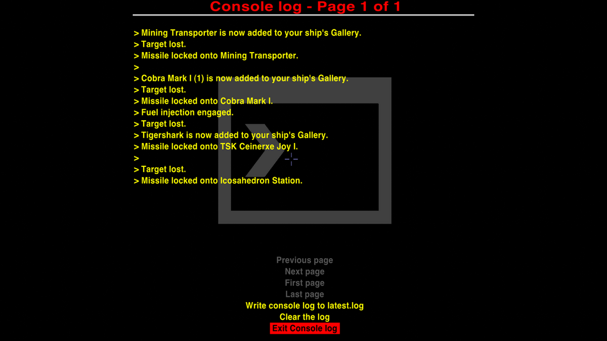 ConsoleLogMFD - Elite Wiki